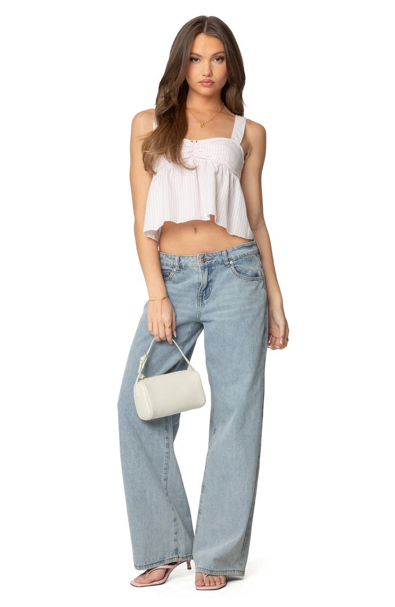 EDIKTED Linn Gingham Babydoll Tank, Alternate, color, Light Pink