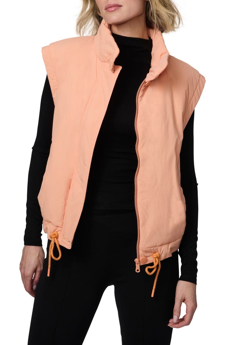 Bernardo Recycled Nylon Crinkle Vest, Alternate, color, Apricot