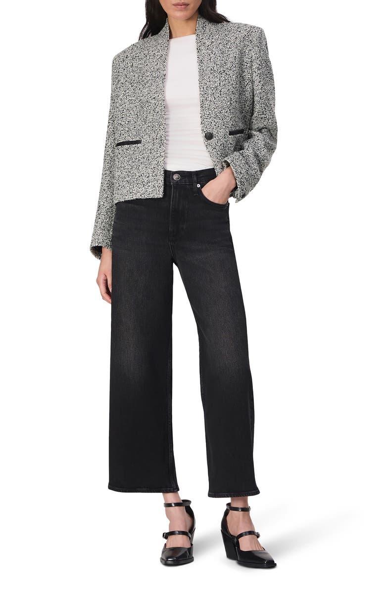 rag & bone Pippa Wool Blend Tweed Blazer, Alternate, color, White Black