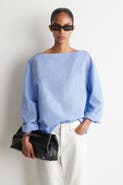 COS Boat-neck Linen Blouse