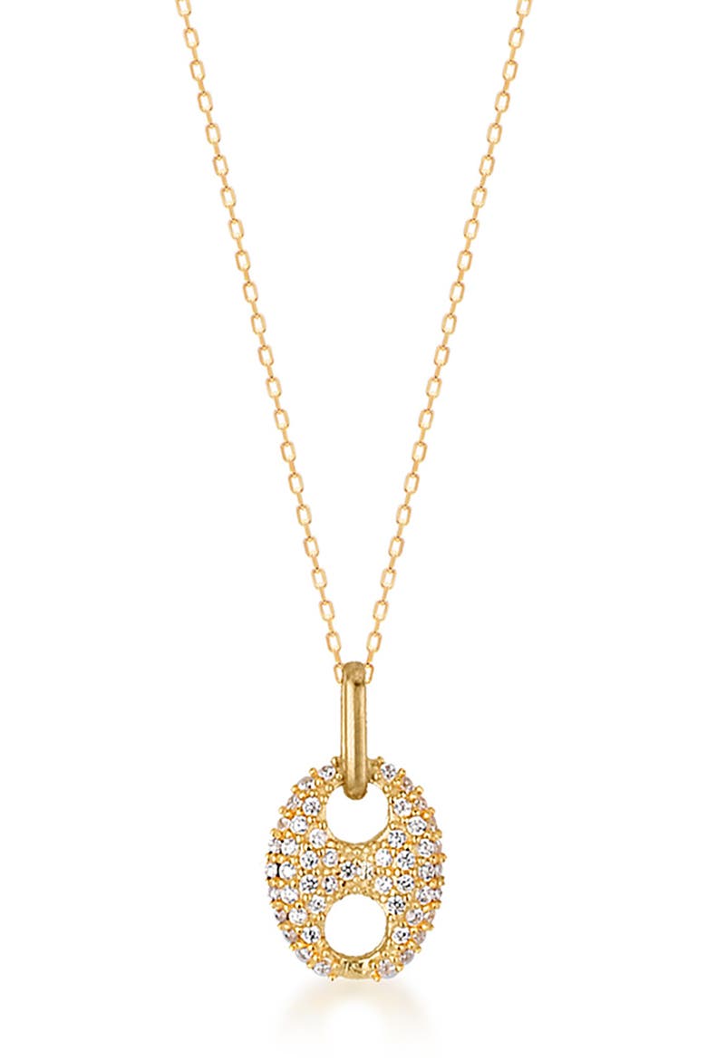 Pave CZ Pendant Necklace, Main, color, GOLD