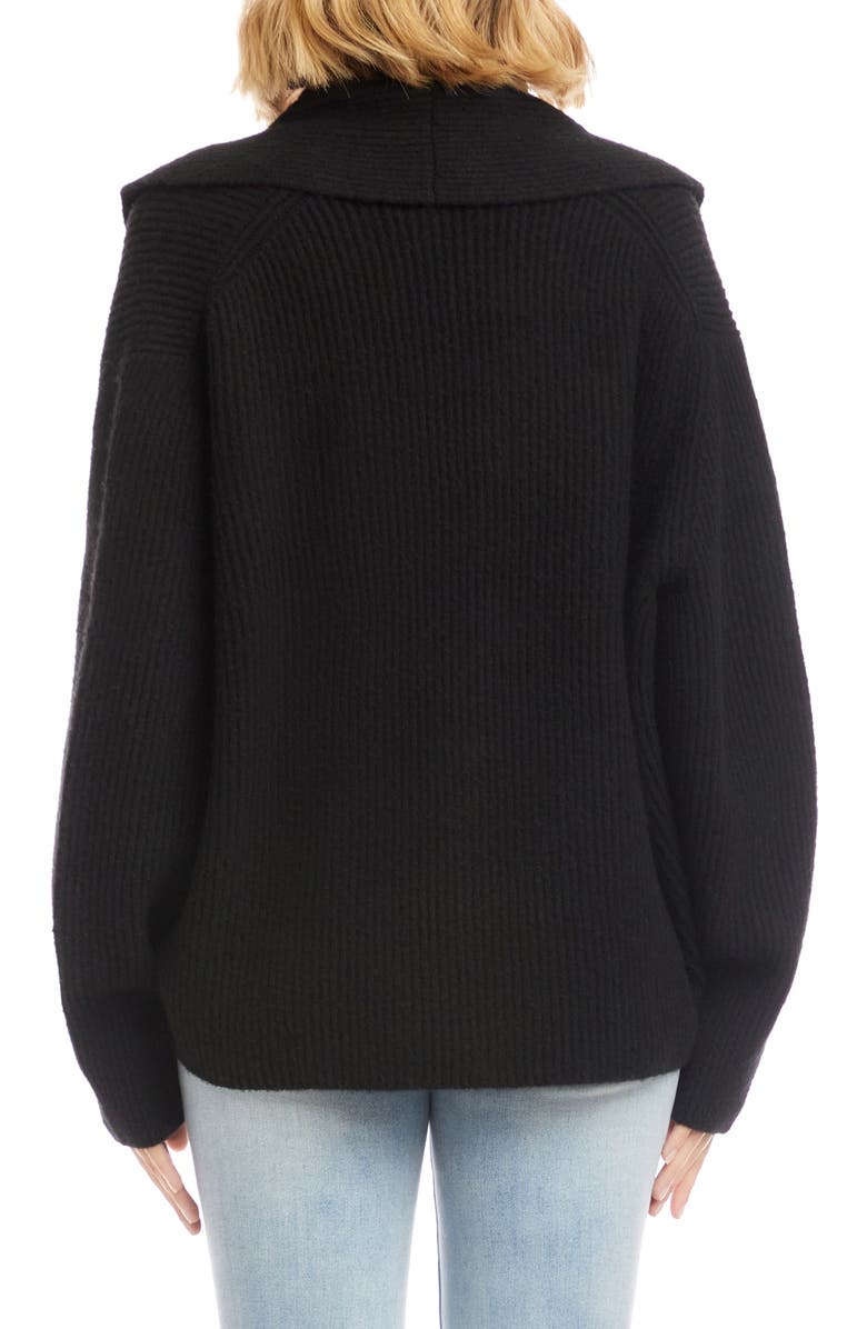 Karen Kane Shawl Collar Cardigan, Alternate, color, Black