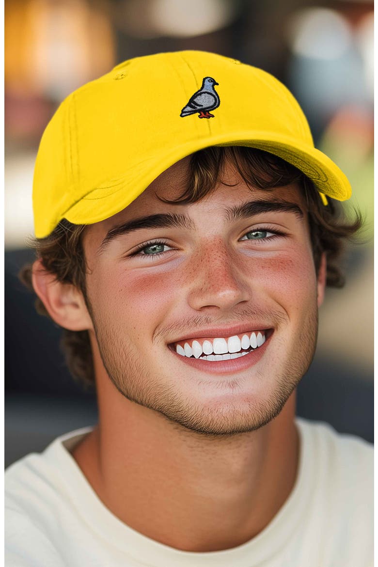Pigeon Embroidered Everyday Hat, Alternate, color, Gold