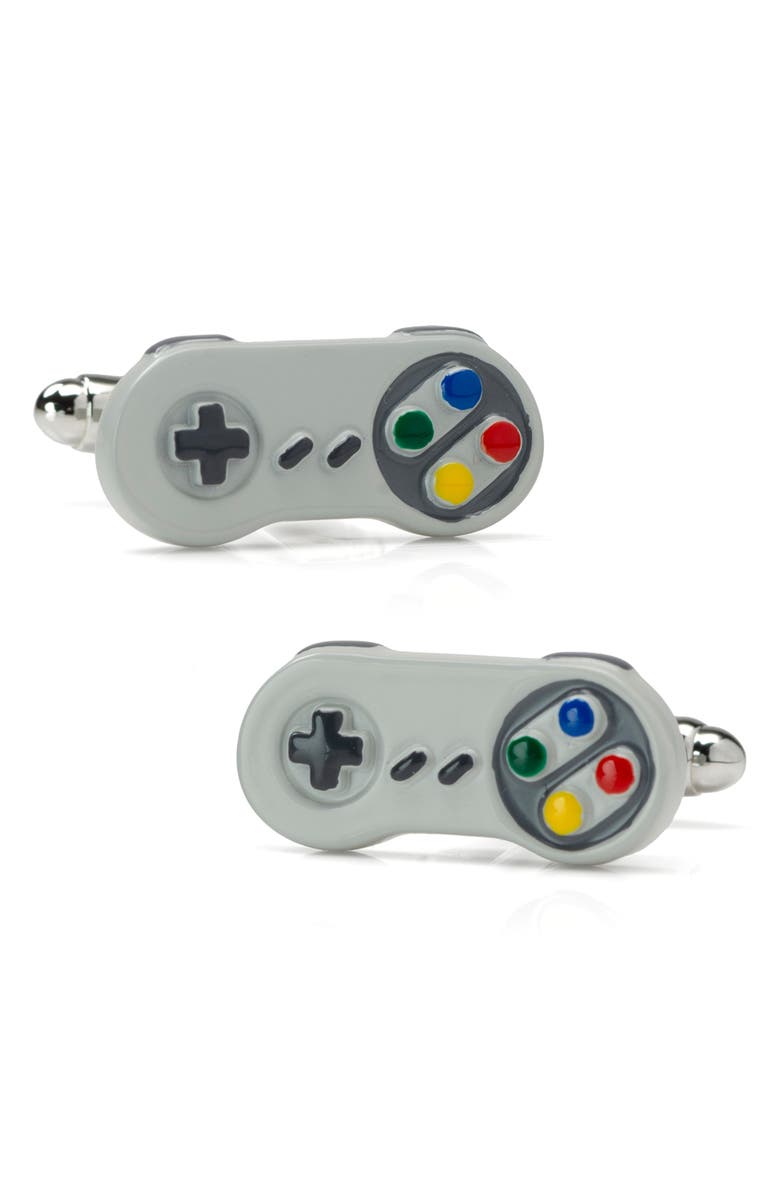 Cufflinks, Inc. 3D Retro Game Controller Cuff Links, Alternate, color, Silver