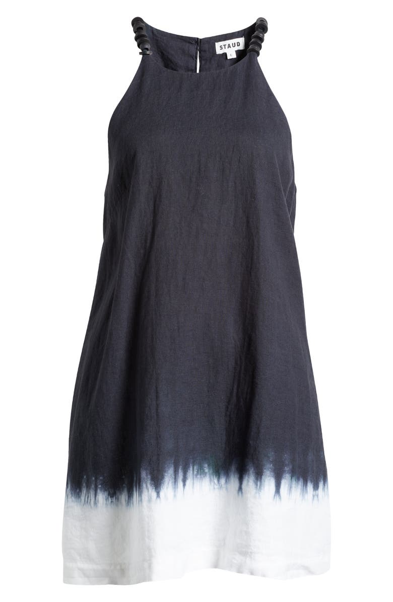 STAUD Cabo Dip Dye Sleeveless Linen Dress, Alternate, color, Onyx Ombre
