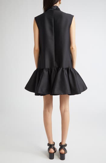 Hypnotic Bow Drop Waist Wool & Silk Minidress