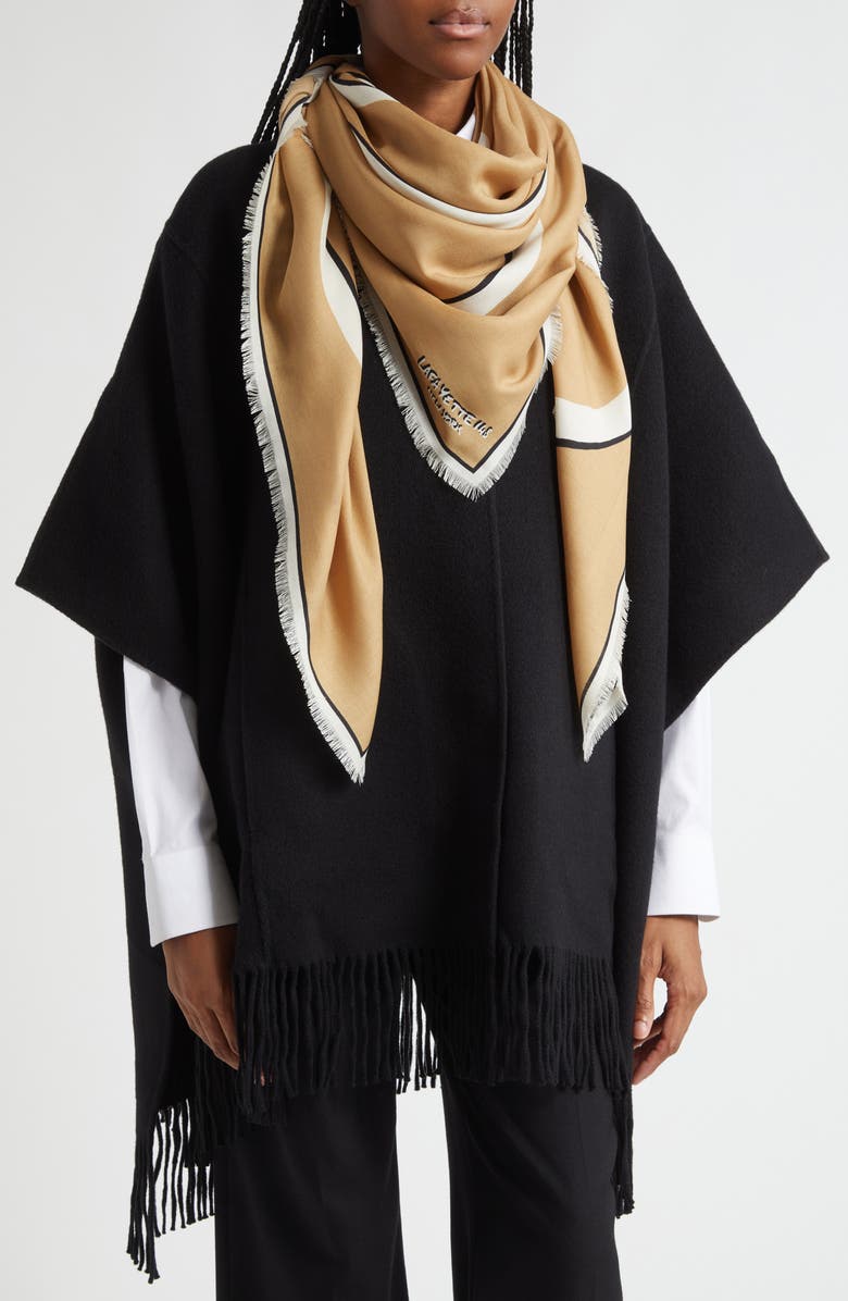 Lafayette 148 New York Square Wool & Silk Twill Scarf, Alternate, color,