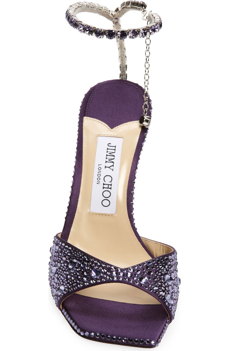 Jimmy Choo Saeda Crystal Ankle Strap Sandal, Alternate, color,