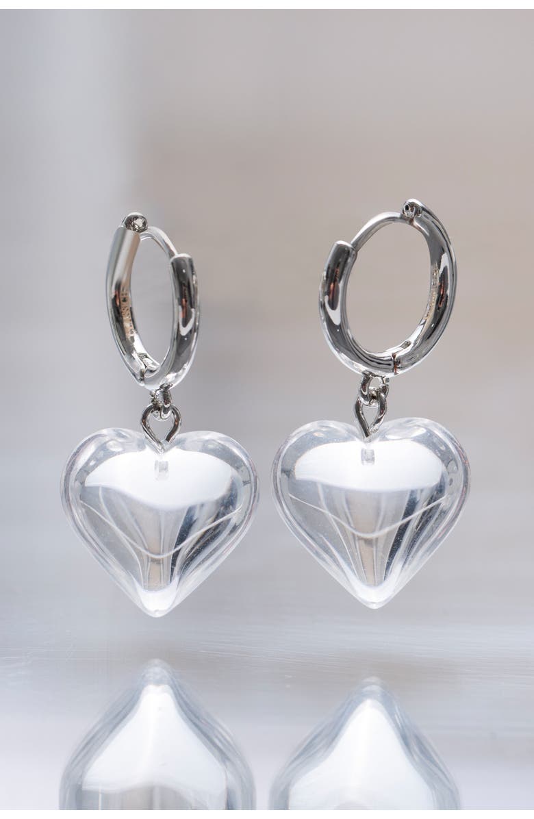 Classicharms Frost Heart Necklace and Earrings Set, Alternate, color, Silver