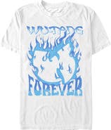 Wu-Tang Clan Men's Wu-Tang Clan Blue Fire Forever Logo Graphic T-Shirt