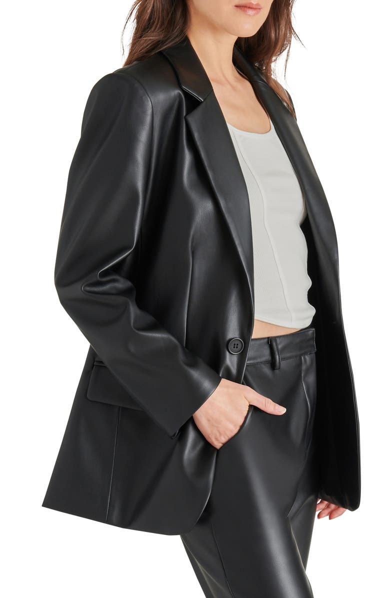 Steve Madden Imaan Faux Leather Blazer, Alternate, color,