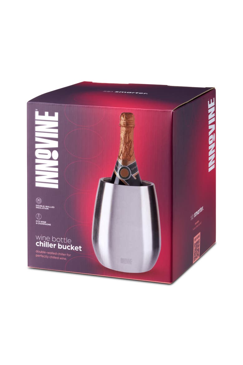 Wine Bottle Chiller Bucket, Alternate, color, Silver