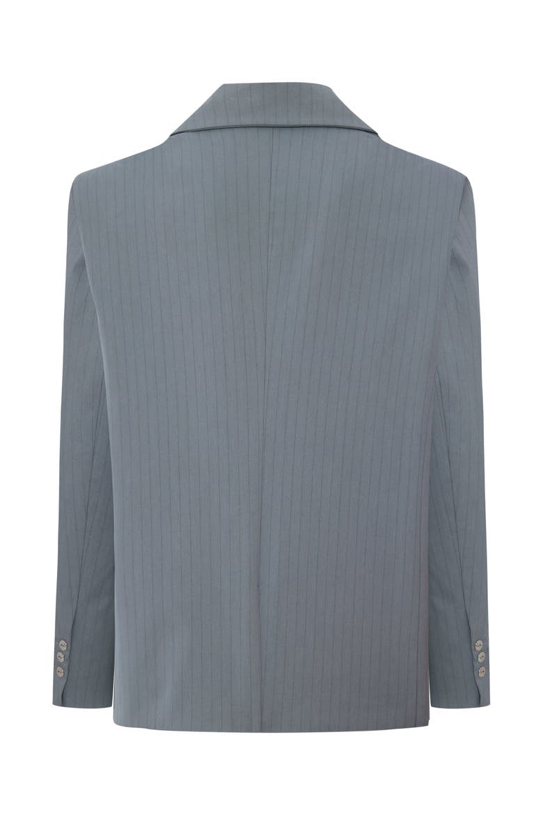 Cotton Blend Striped Woven Blazer Jacket, Alternate, color, grey
