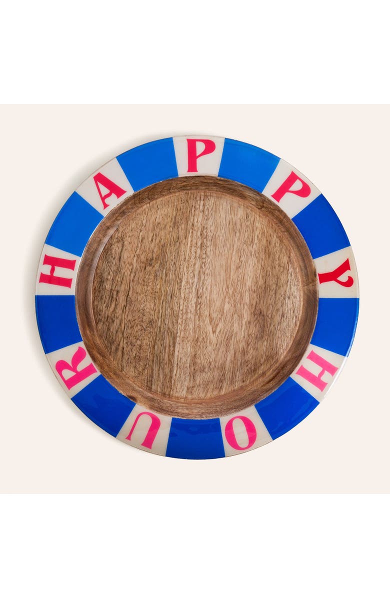 Zsa Zsa Zsu Lakri Mango Wood Placemat 13X13X1 In, Main, color, Blue