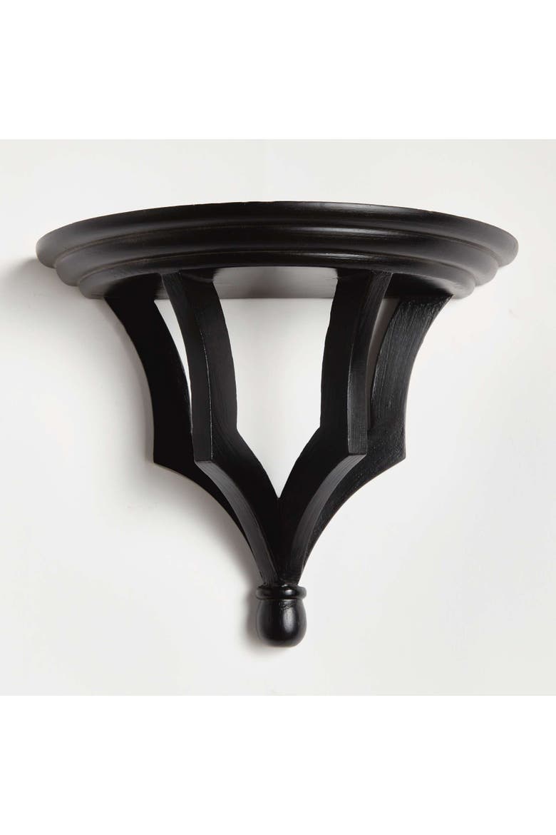 Bennett Antique White Floating Wall Shelf, Alternate, color, Black