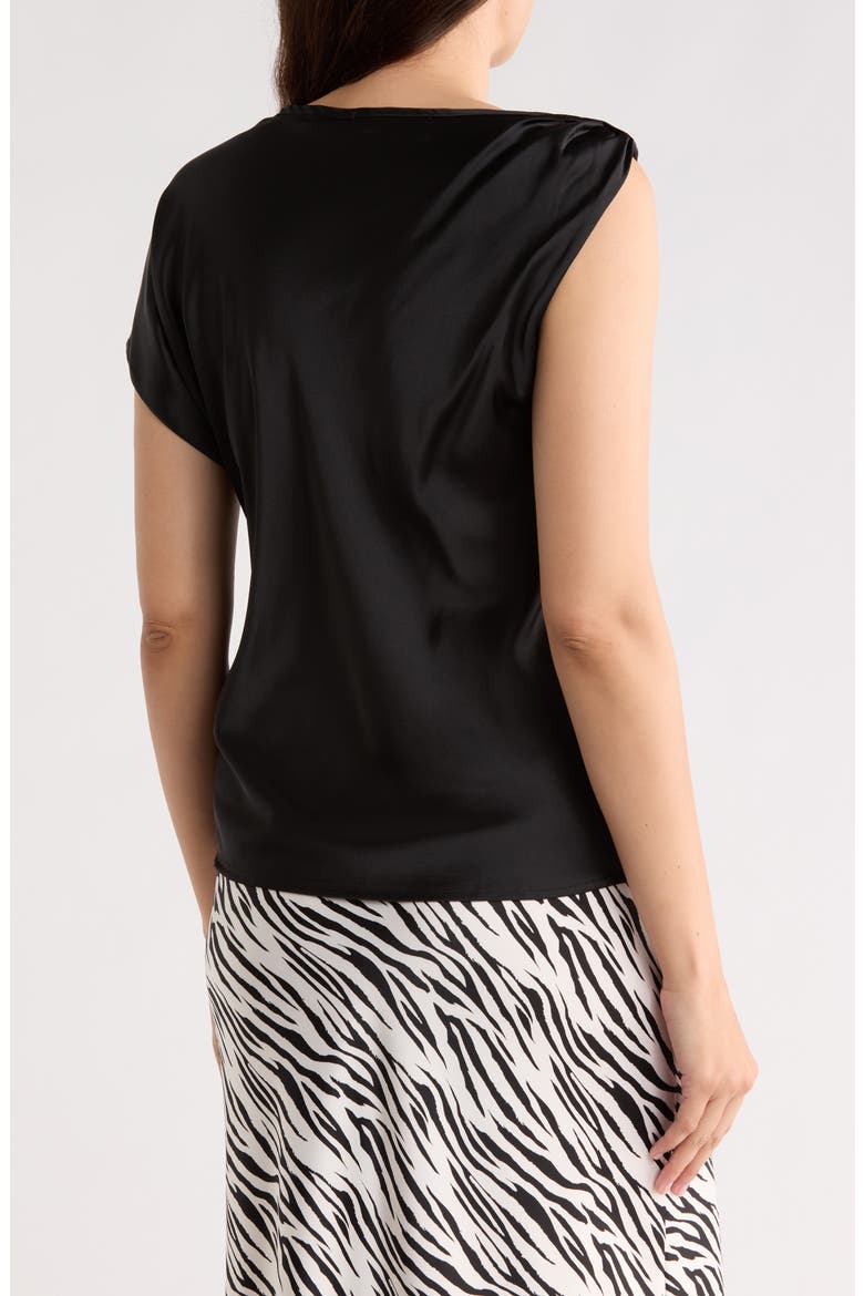 Asymmetric Satin Top, Alternate, color, BLACK
