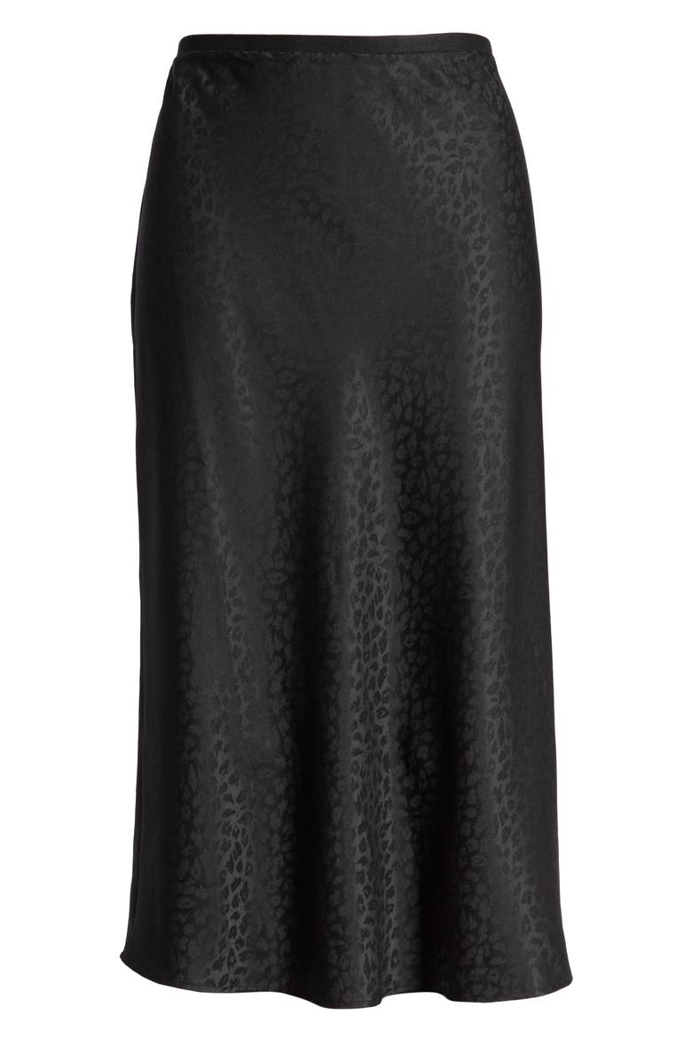 Bias Jacquard Skirt, Alternate, color, BLACK