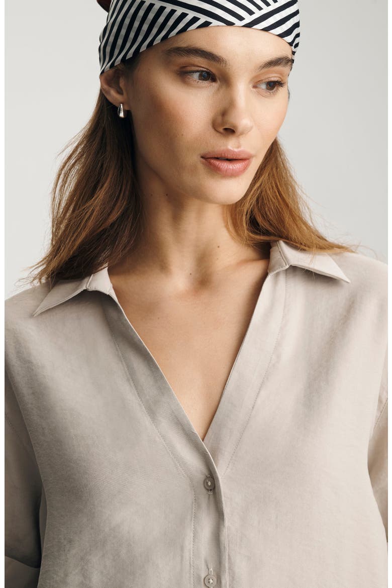 Short Sleeve Modal Blend Shirt, Alternate, color, OYSTER GRAY