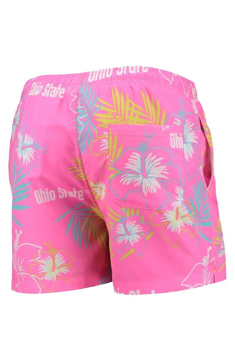 FOCO Men's FOCO Pink Ohio State Buckeyes Neon Floral Swim Trunks, Alternate, color, Pink