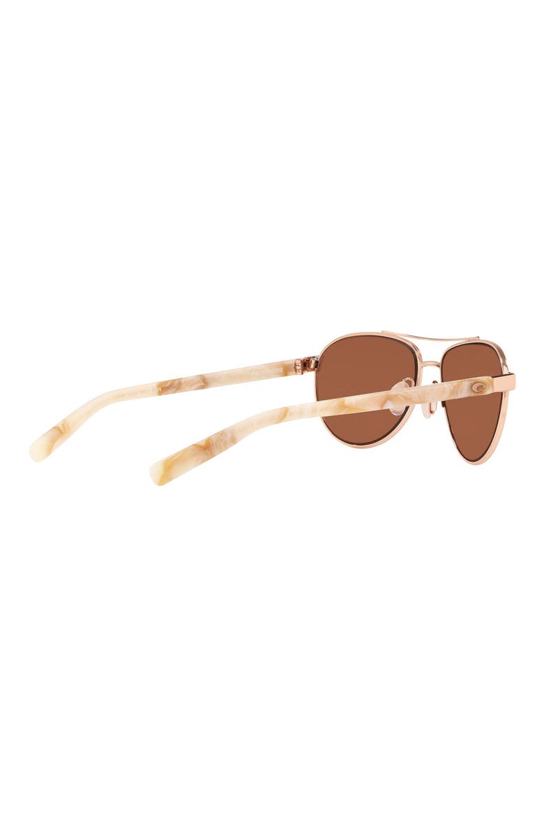 57mm Fernandina Polarized Sunglasses, Alternate, color, ROSE GOLD / COPPER SILVER 580P