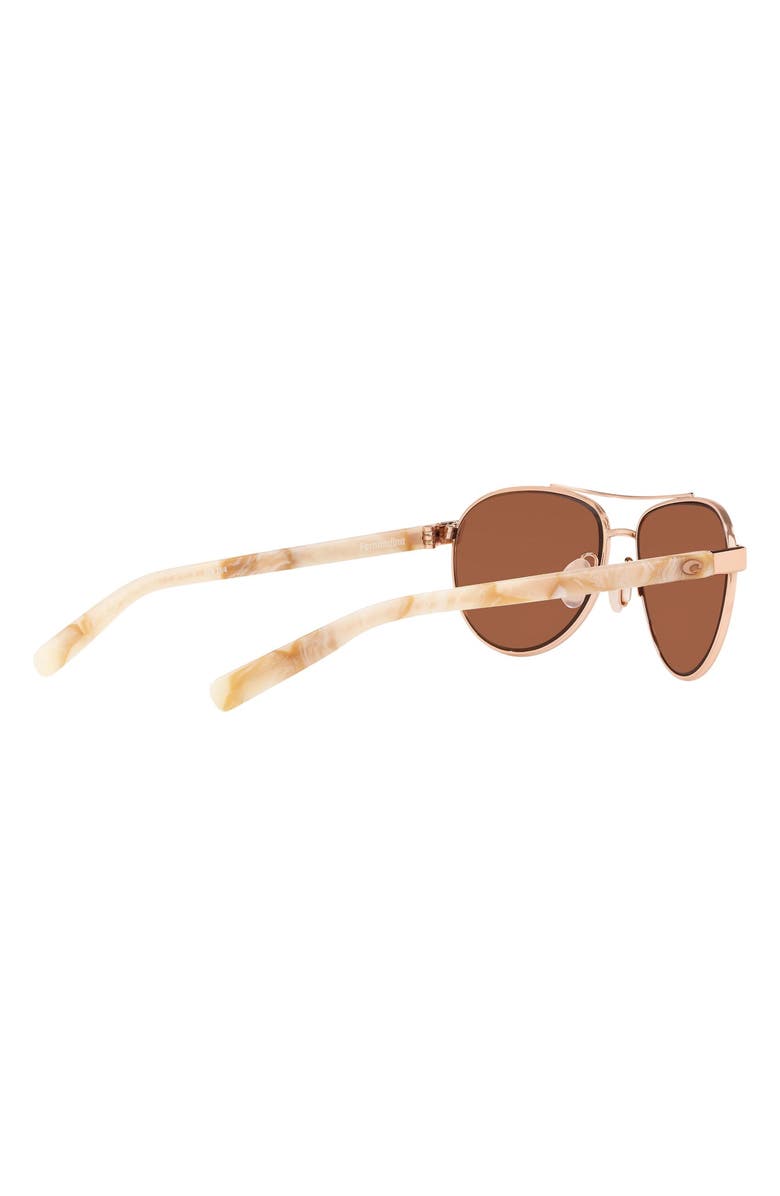Costa Del Mar 57mm Fernandina Polarized Sunglasses, Alternate, color, Rose Gold / Copper Silver 580P