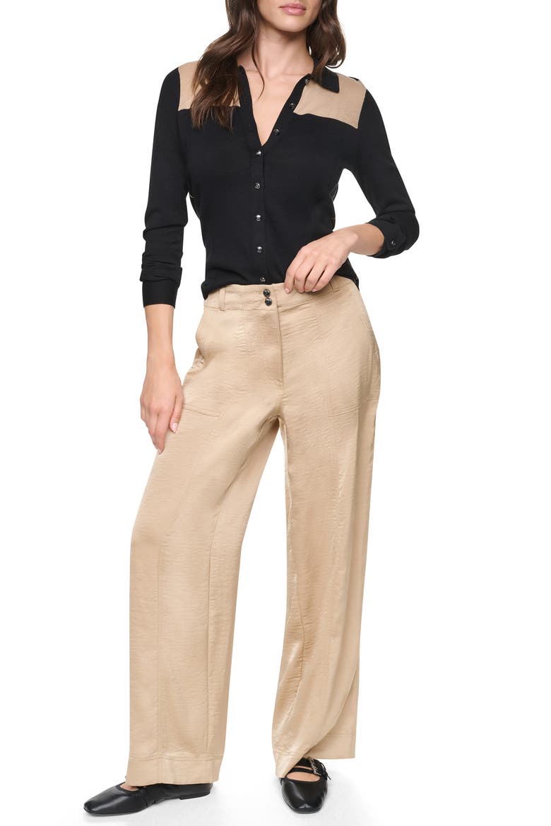 Wide Leg Glazed Pants, Alternate, color, TRAVERTINE