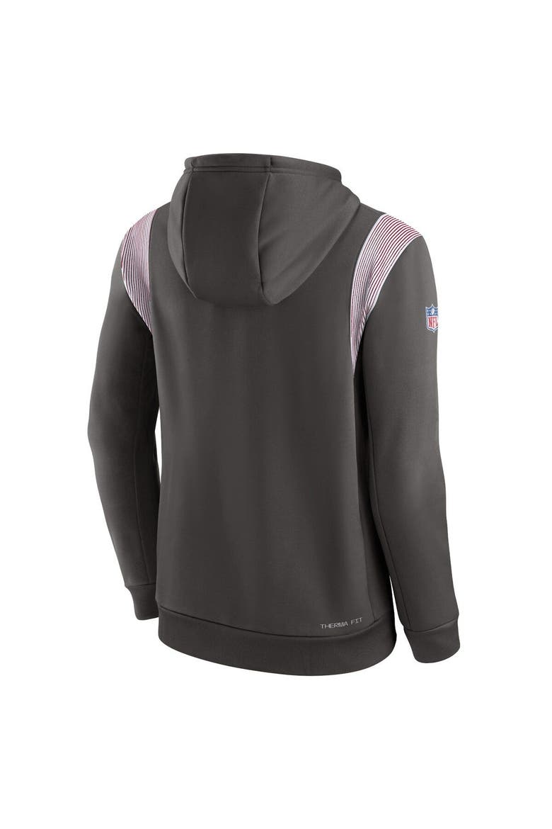 Men's Nike Pewter Tampa Bay Buccaneers Sideline Athletic Stack Performance Pullover Hoodie, Alternate, color, Pewter