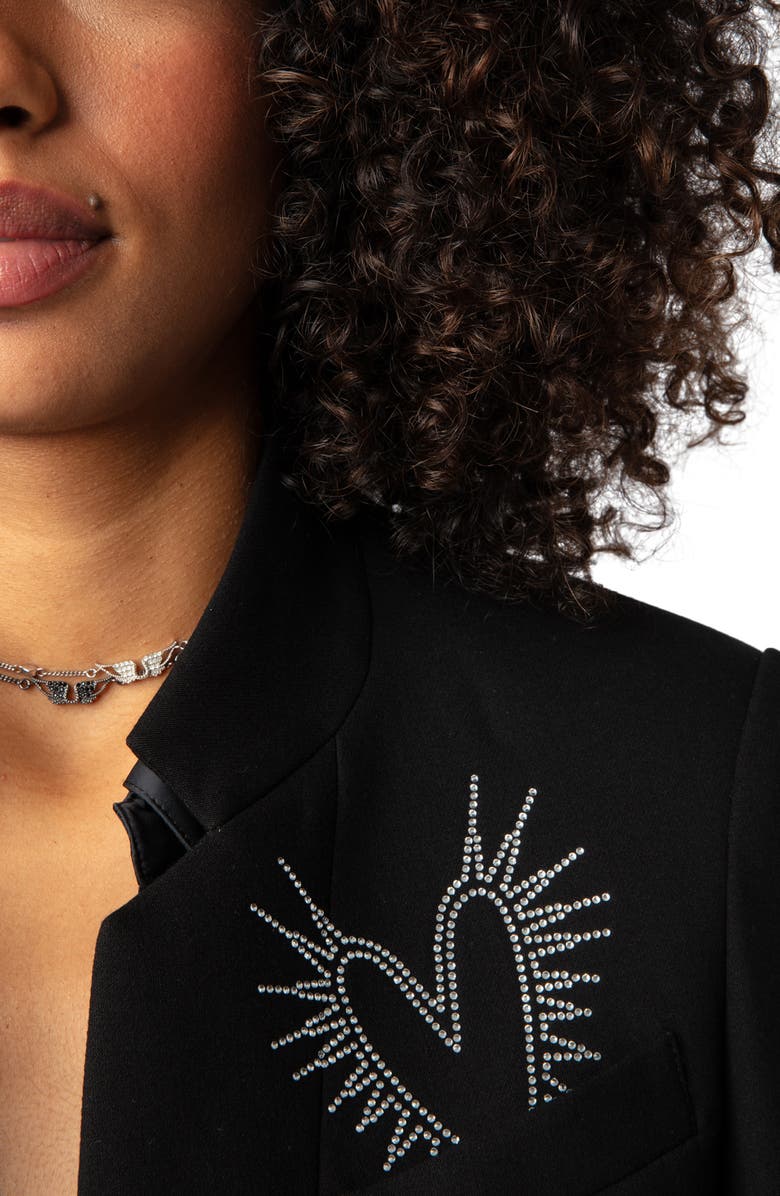 Zadig & Voltaire Very Strass Rhinestone Blazer, Alternate, color, 