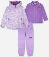 Deux par Deux 3-in-1 Two-Piece Mid-Season Outerwear with Solid Pants Set