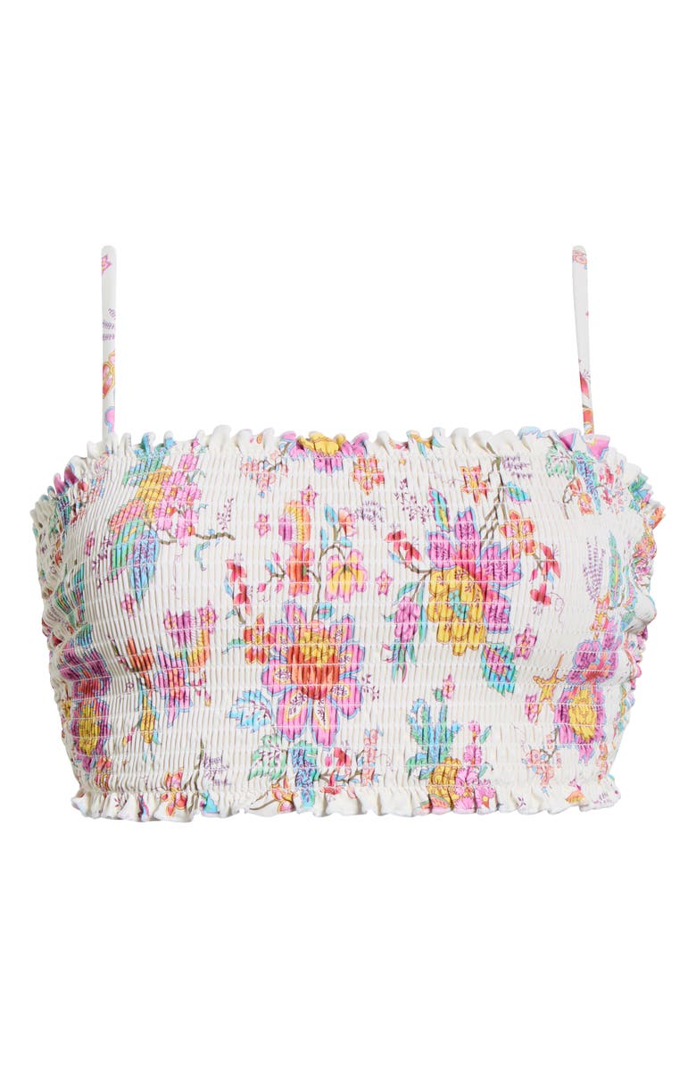 Rip Curl Half Moon Bay Smocked Bandeau Bikini Top, Main, color, 