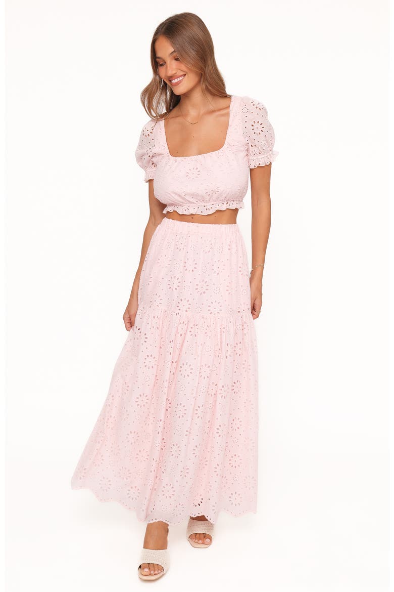 Angelina Cotton Midi Skirt Set, Alternate, color, PINK BROIDERIE