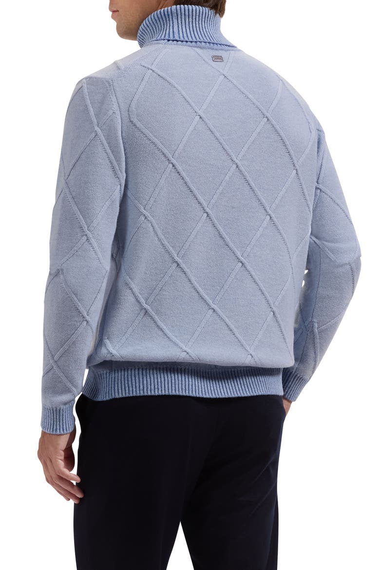 Diamond Turtleneck Sweater, Alternate, color, AIR BLUE