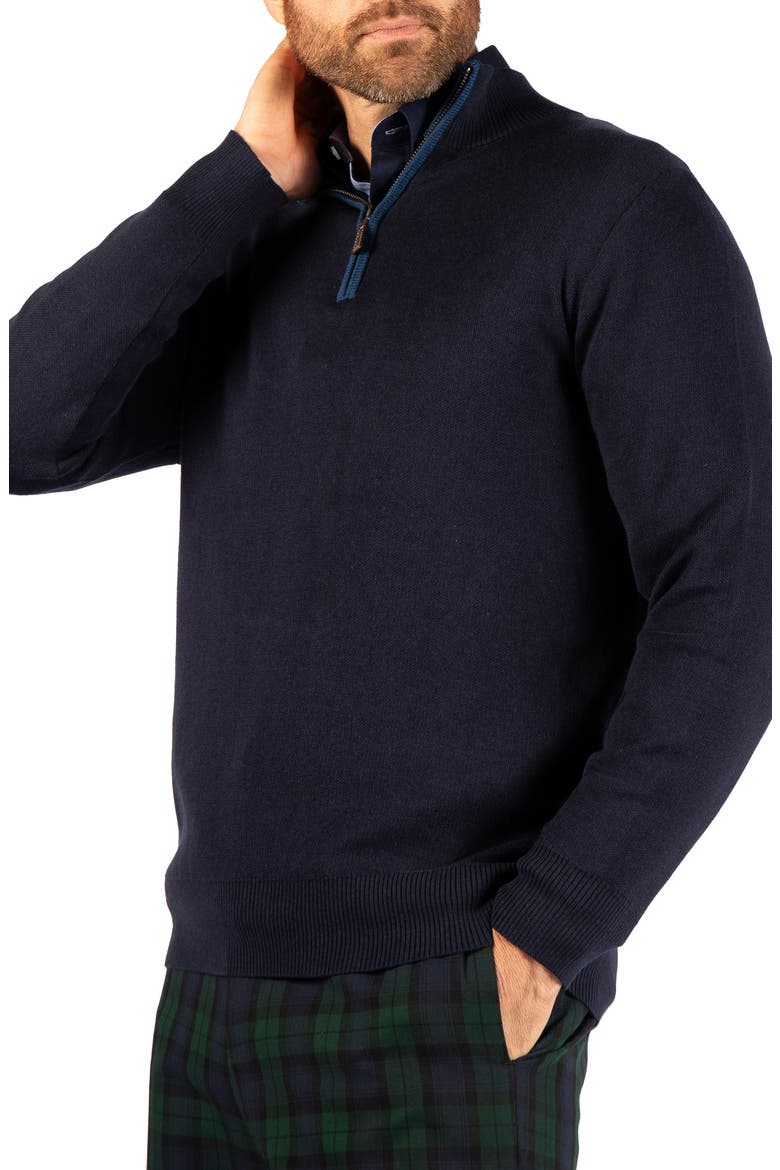 Fine Knit Quarter Zip Sweater, Alternate, color, NAVY
