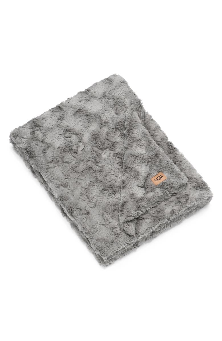 UGG<sup>®</sup> Adalee Faux Fur Throw Blanket, Main, color,