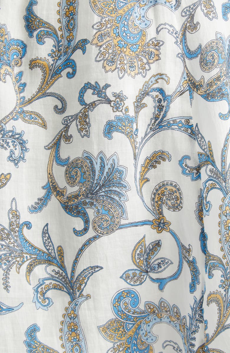 Veronica Beard Kumar Long Sleeve Floral Paisley Linen & Silk Dress, Alternate, color, Dove Multi