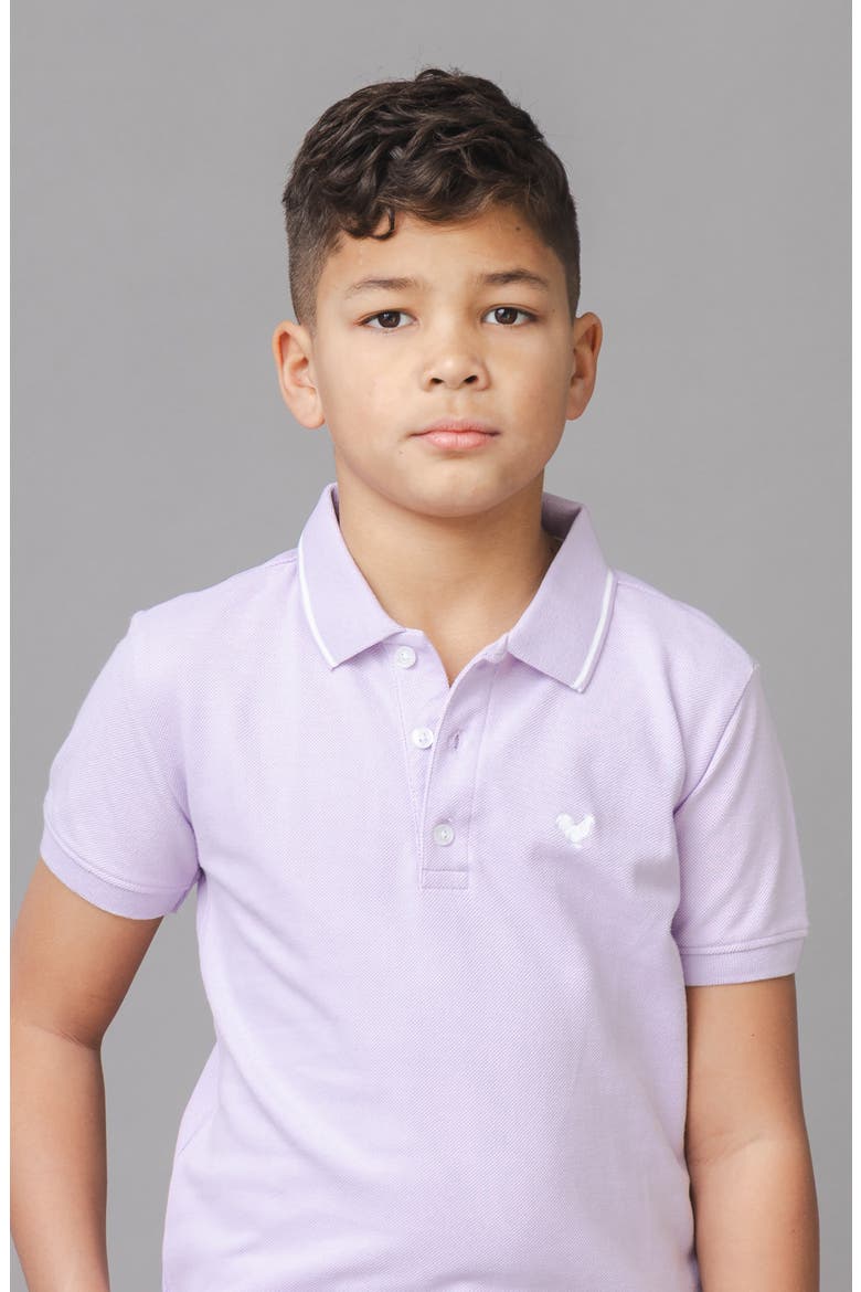 Kids' Organic Short Sleeve Knit Pique Polo Shirt, Alternate, color, Lavender