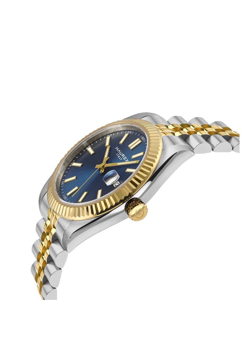 Impero Two Tone Bracelet Watch, Alternate, color, TWO TONED/ BLUE