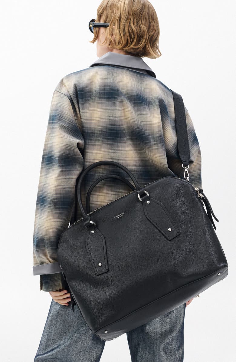 rag & bone Large Gramercy Leather Satchel, Alternate, color, Black