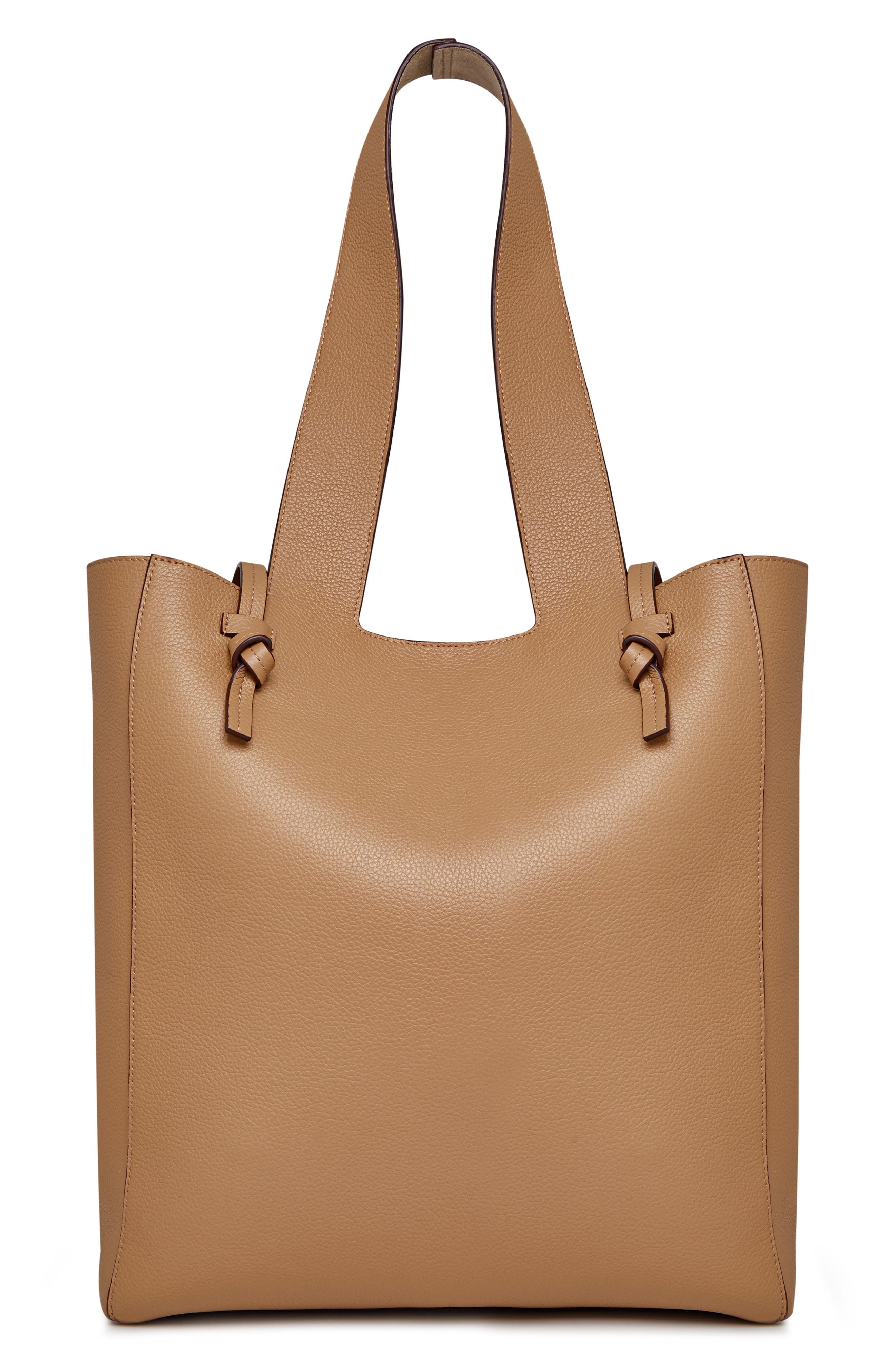 Strathberry Melody Fine Grain Leather Tote, Alternate, color, Caramel