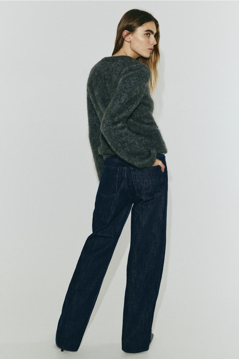 Straight High Jeans, Alternate, color, Dark denim blue