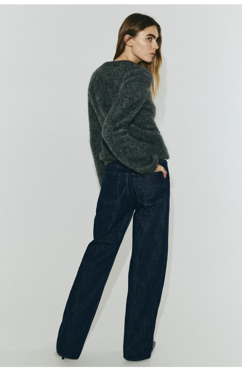 H&M Straight High Jeans, Alternate, color, Dark Denim Blue