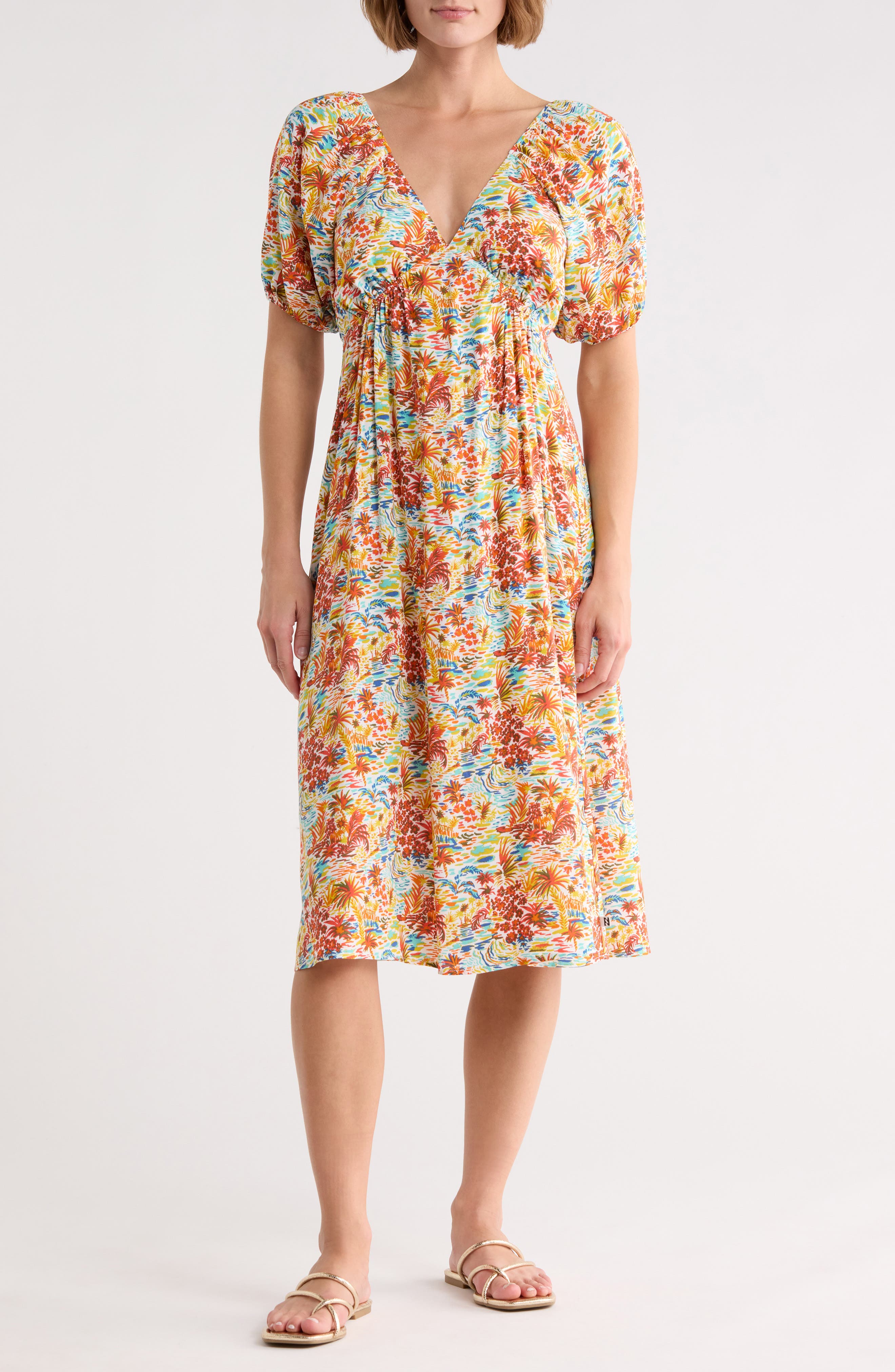 Sway Away Floral Empire Waist Midi Dress