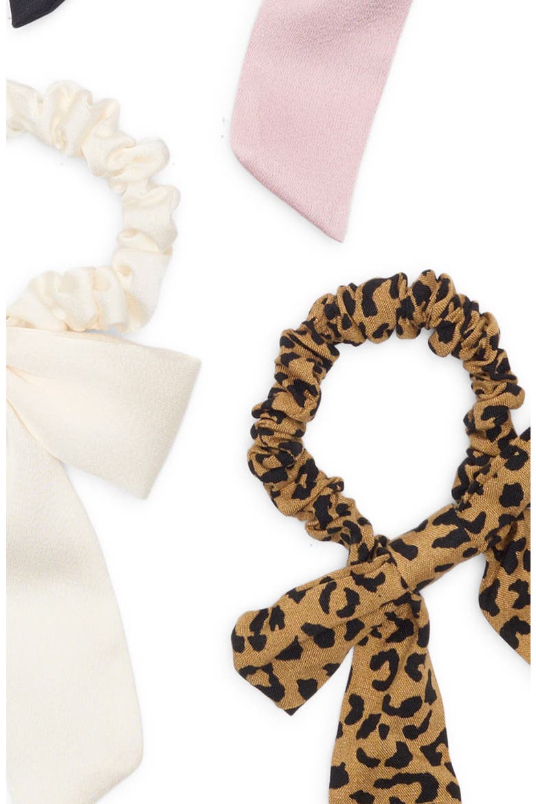Kids' 4-Pack Bow Hair Ties, Alternate, color, BROWN COMBO