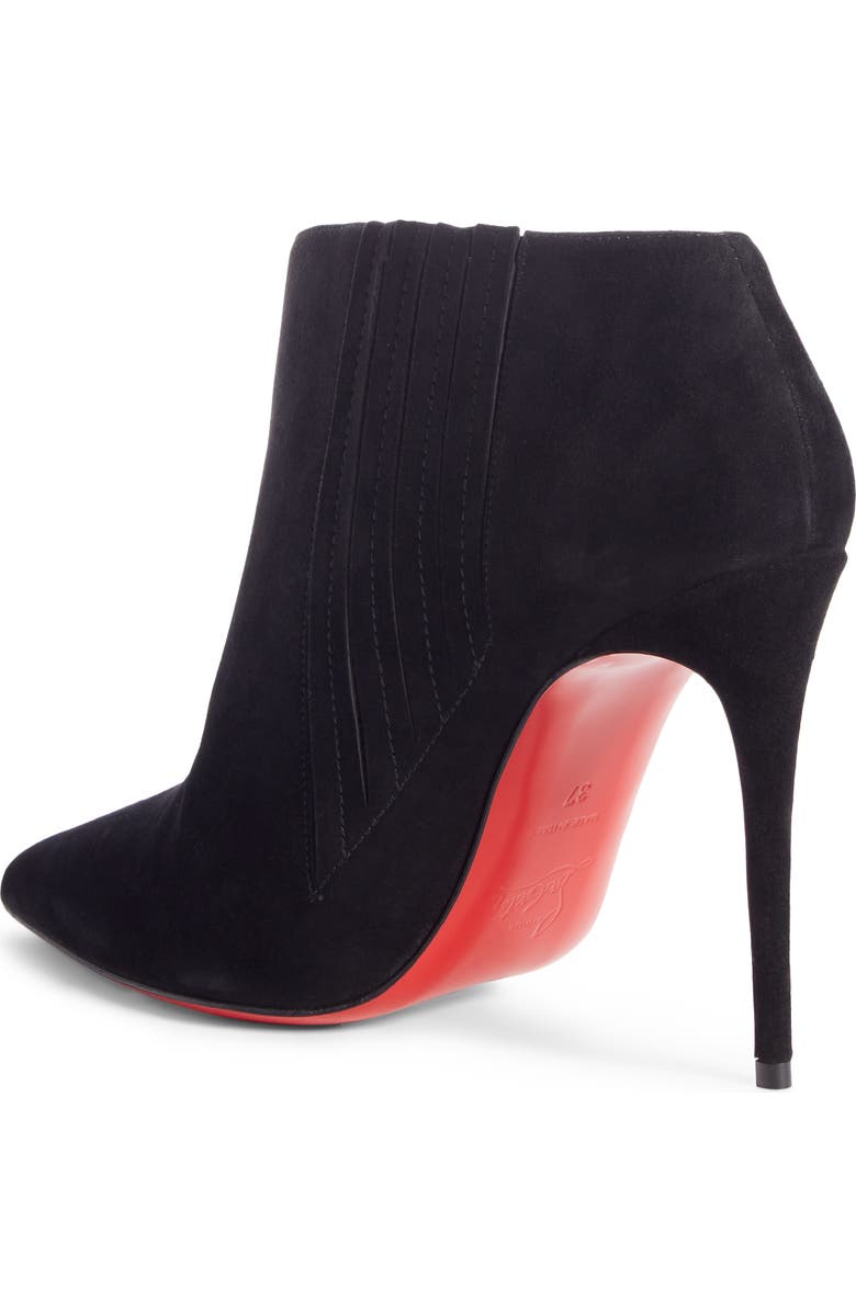 Christian Louboutin CL Logo Pointed Toe Bootie, Alternate, color,