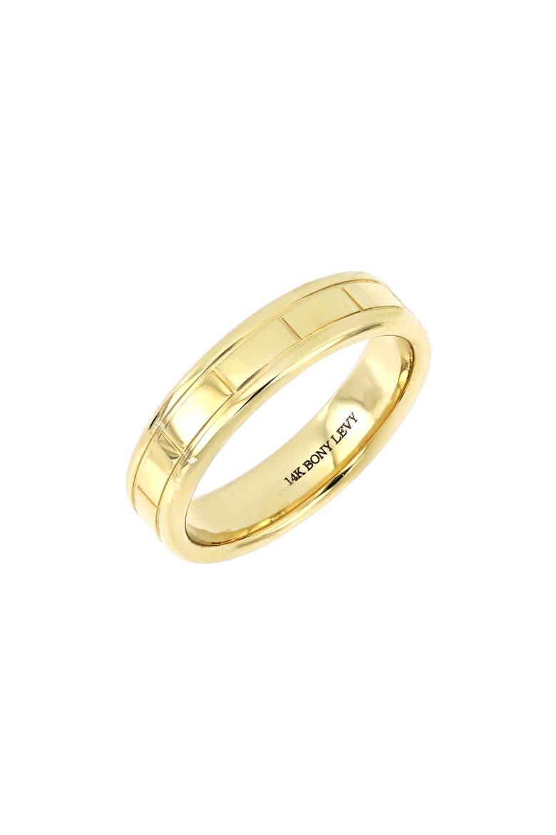 Men's Lined 14K Gold Ring (Nordstrom Exclusive), Main, color, 14K YELLOW GOLD