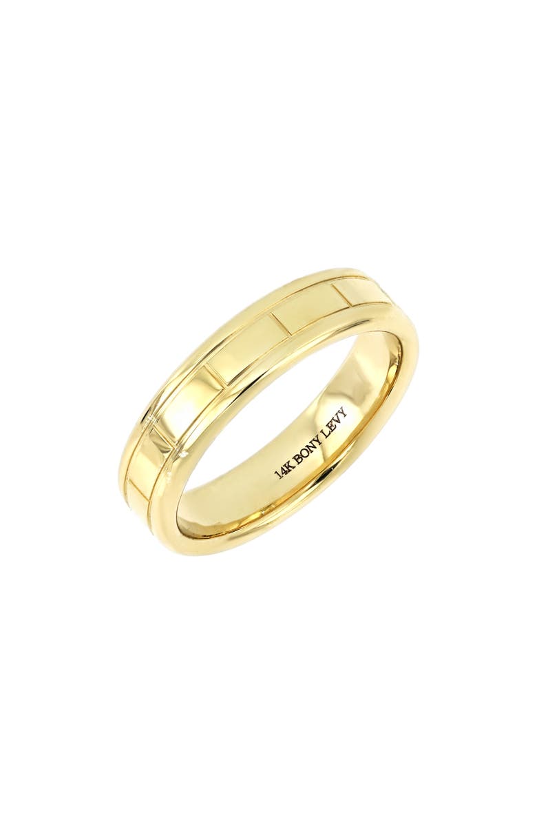 Bony Levy Men's Lined 14K Gold Ring, Main, color,