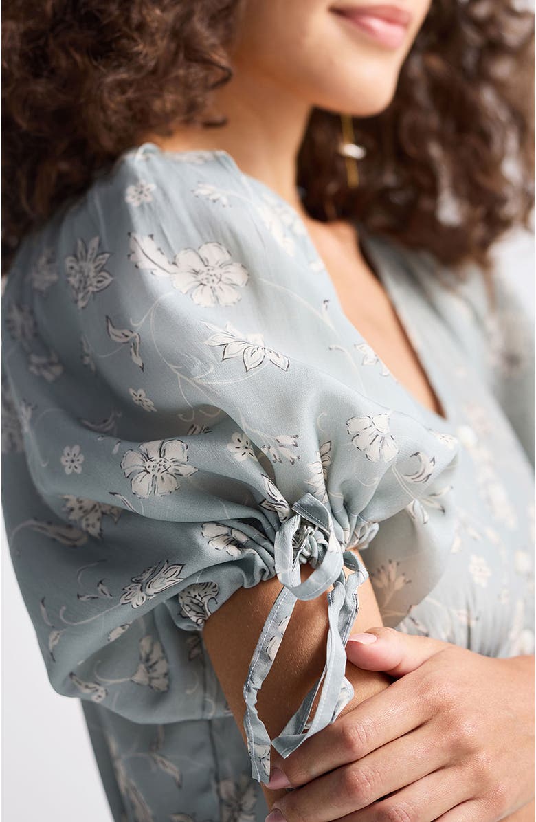 Reistor Puff Sleeve Midi Dress, Alternate, color, Serene Symphony