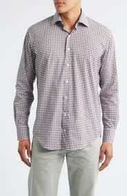 Peter Millar Fairbanks Ombré Check Performance Twill Button-Up Shirt