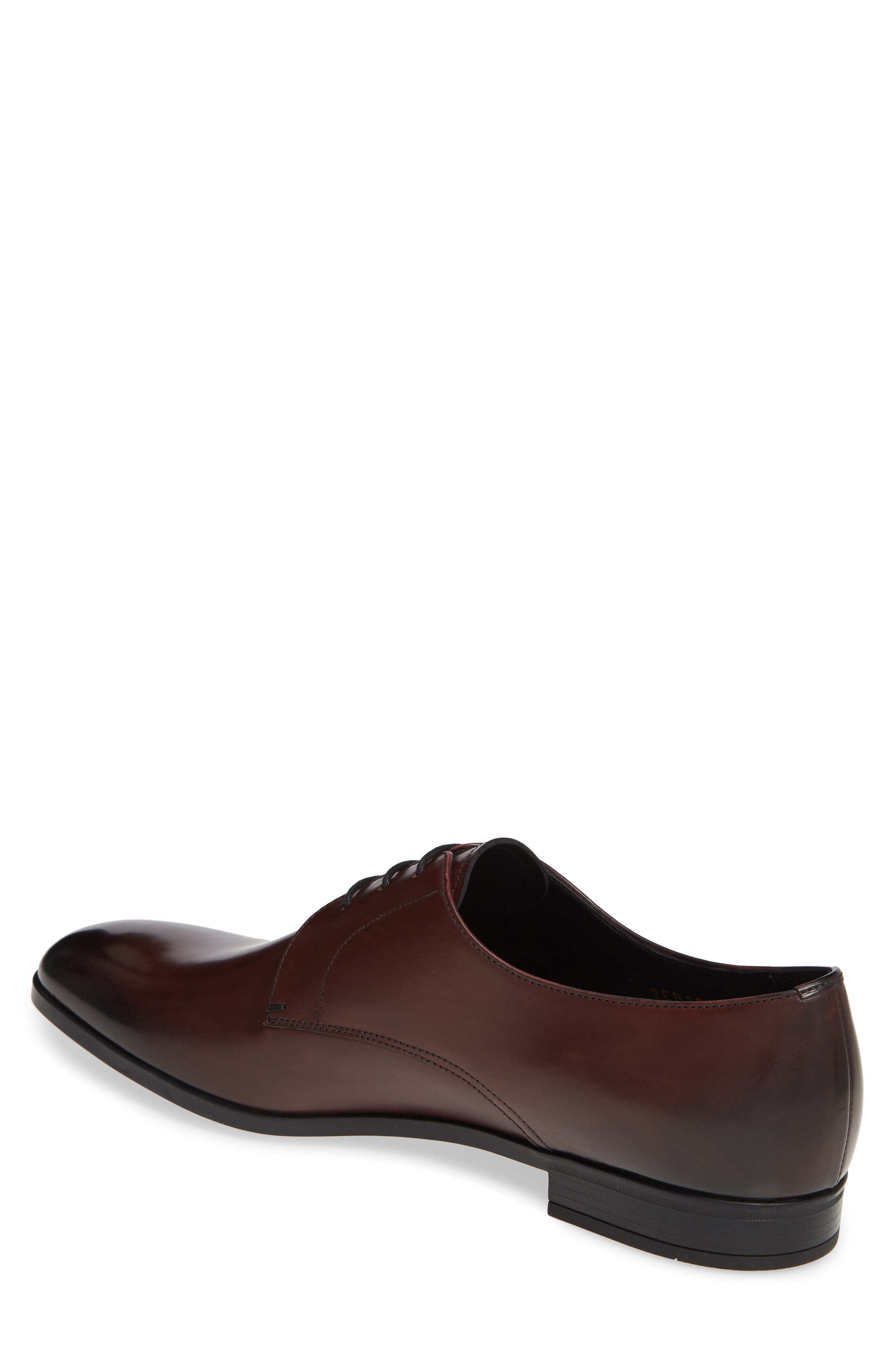 Spazzalato Plain Toe Oxford Derby, Alternate, color, CORDOVAN