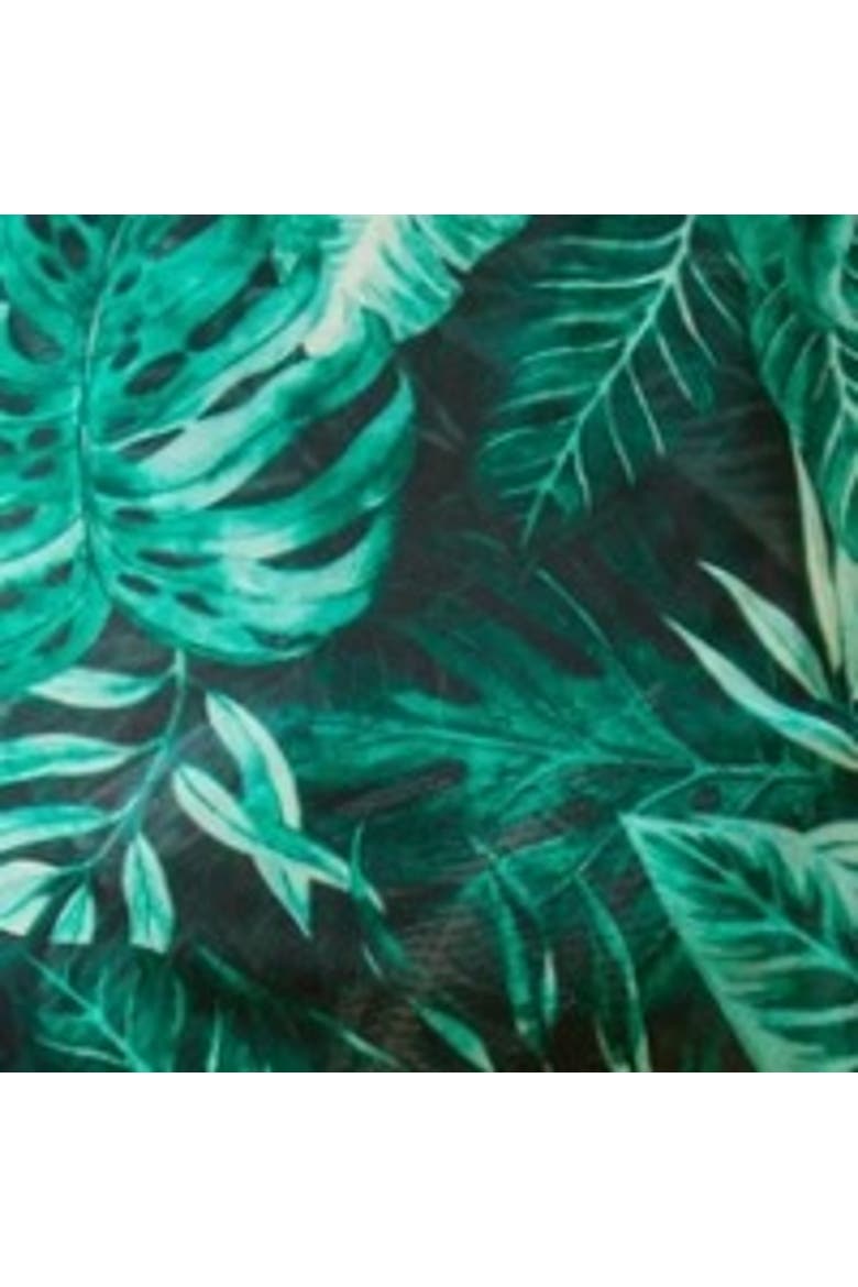 Curve Palm Print Ruffle Resort Top, Alternate, color, Green